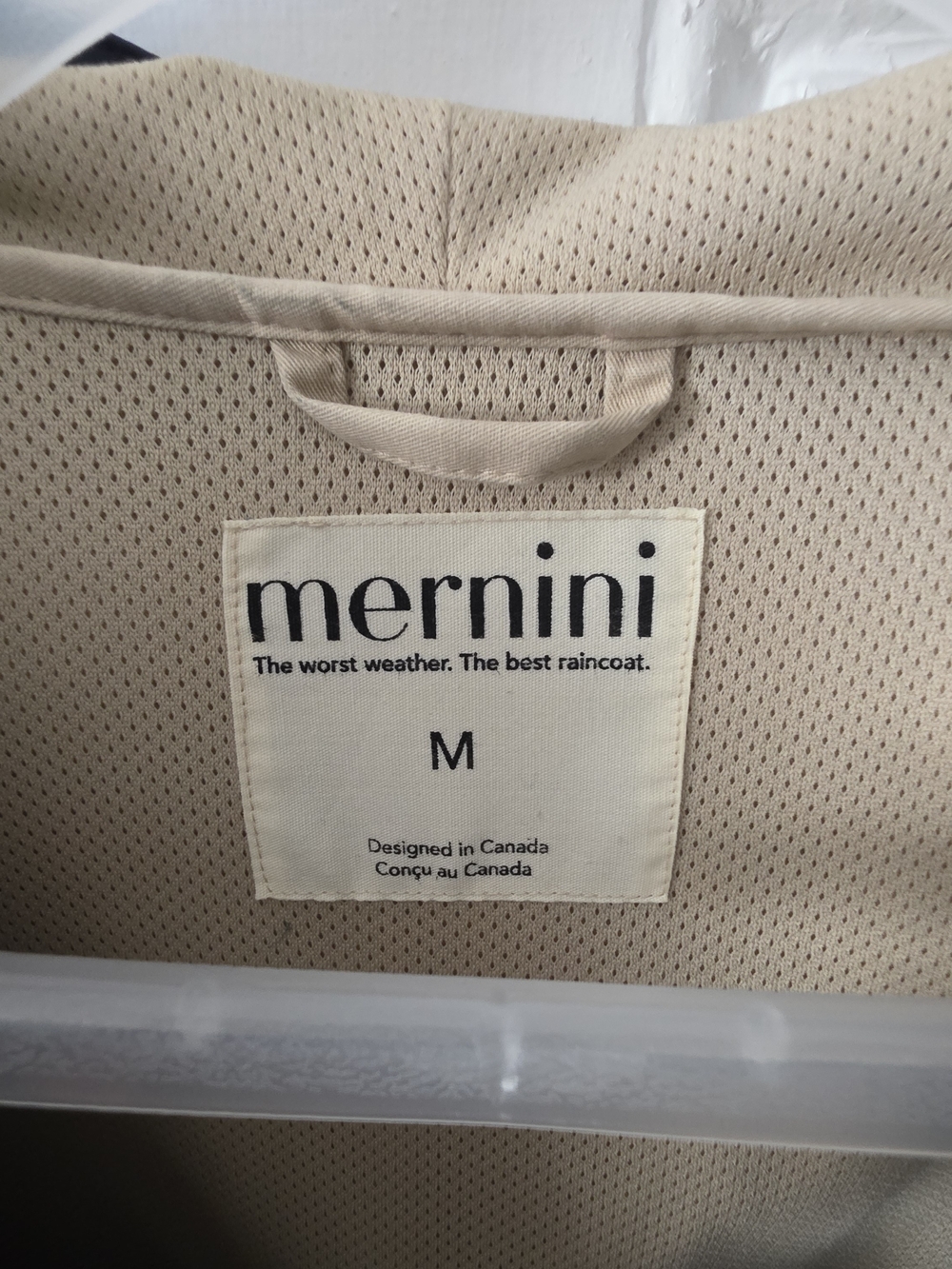 Classic Navy Hooded Long Rain Trench Coat by Mernini. Ladies Sz. Medium. 46 in - Picture 12 of 15